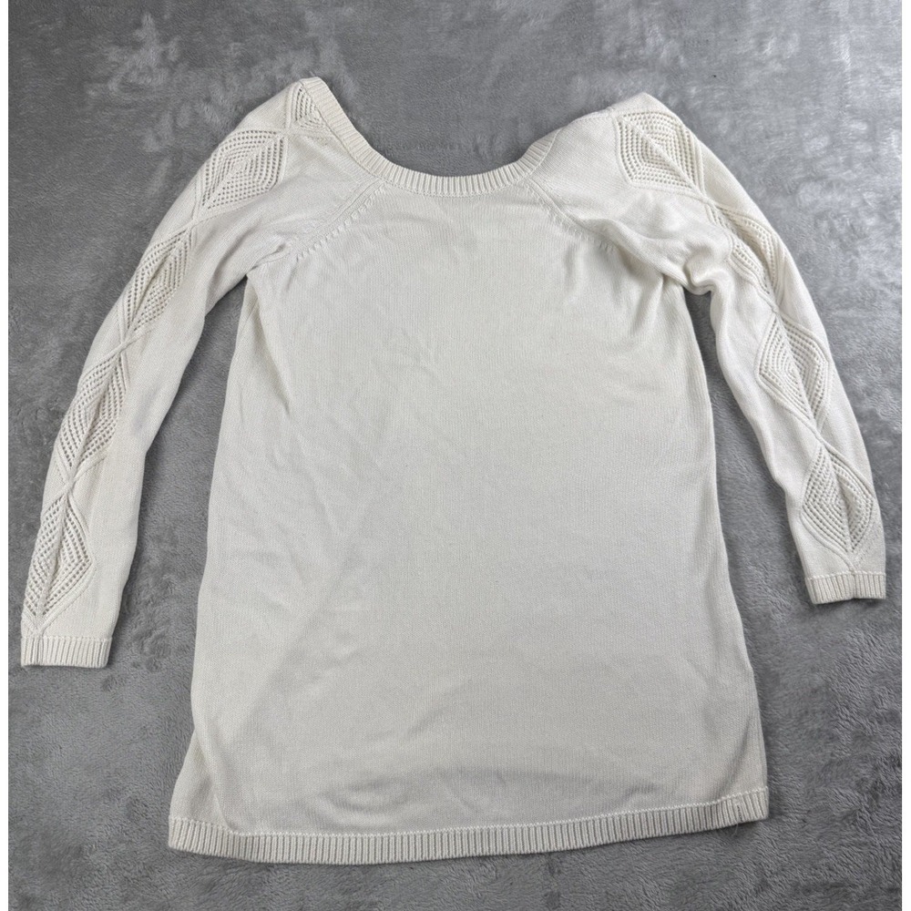 Volcom Women's Ivory Knit Sweater Size Medium (12) Long Sleeve Pullover